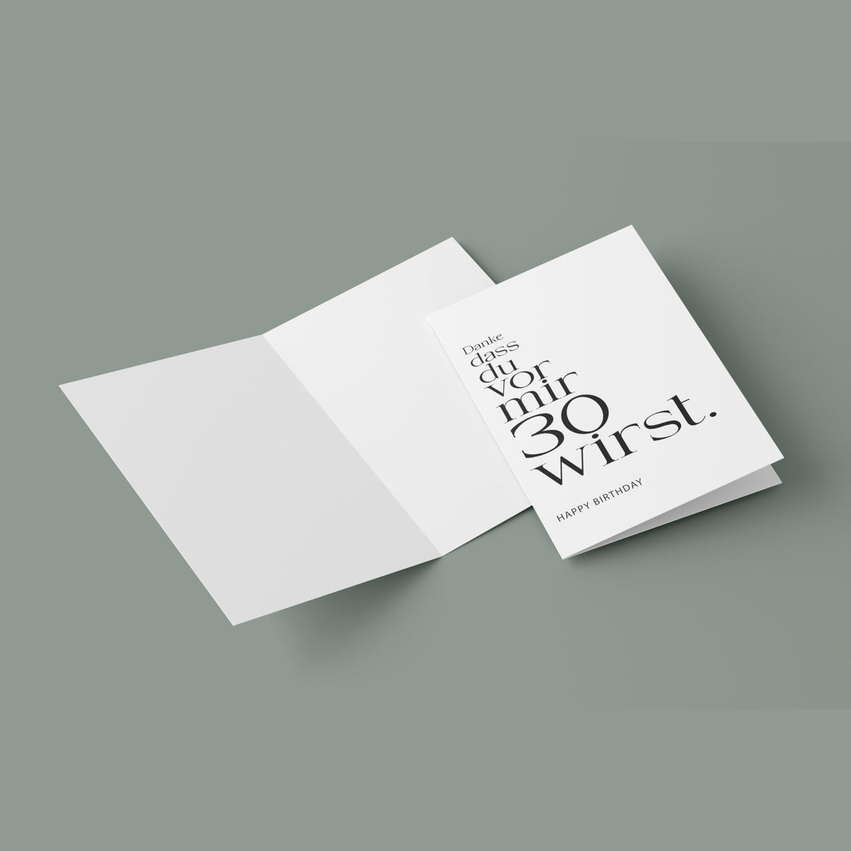 FORYOU24 | Premium Klappkarte zum 30. Geburtstag - Danke dass - Grußkarte mit Umschlag A6 zum 30. Geburtstag Männer Frauen