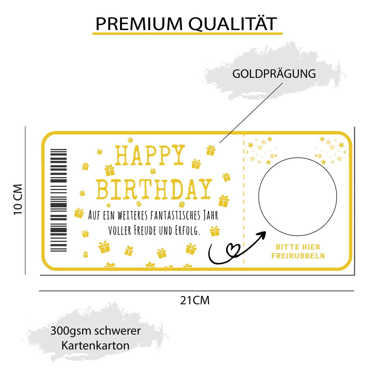 Ticket Geburtstag mit Rubbelaufkleber - Rubbelkarte zum beschriften Einzigartige Geschenk Verpackung - Geburtstags Karte als Gutschein oder Geschenkidee zum freirubbeln JACKPOT