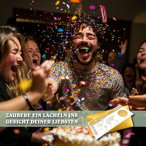Ticket Geburtstag mit Rubbelaufkleber - Rubbelkarte zum beschriften Einzigartige Geschenk Verpackung - Geburtstags Karte als Gutschein oder Geschenkidee zum freirubbeln JACKPOT