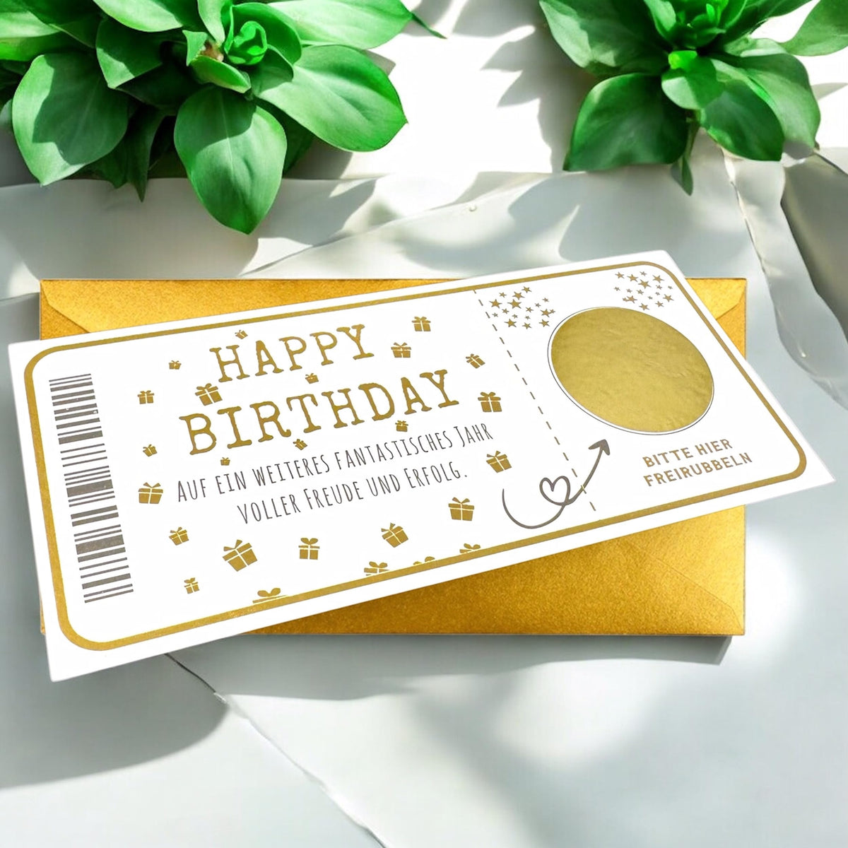 Ticket Geburtstag mit Rubbelaufkleber - Rubbelkarte zum beschriften Einzigartige Geschenk Verpackung - Geburtstags Karte als Gutschein oder Geschenkidee zum freirubbeln JACKPOT