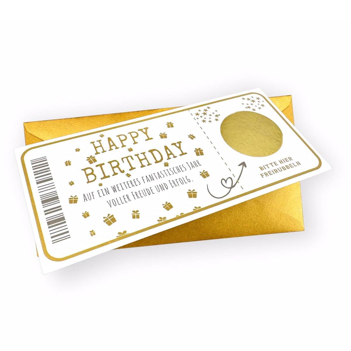 Ticket Geburtstag mit Rubbelaufkleber - Rubbelkarte zum beschriften Einzigartige Geschenk Verpackung - Geburtstags Karte als Gutschein oder Geschenkidee zum freirubbeln JACKPOT