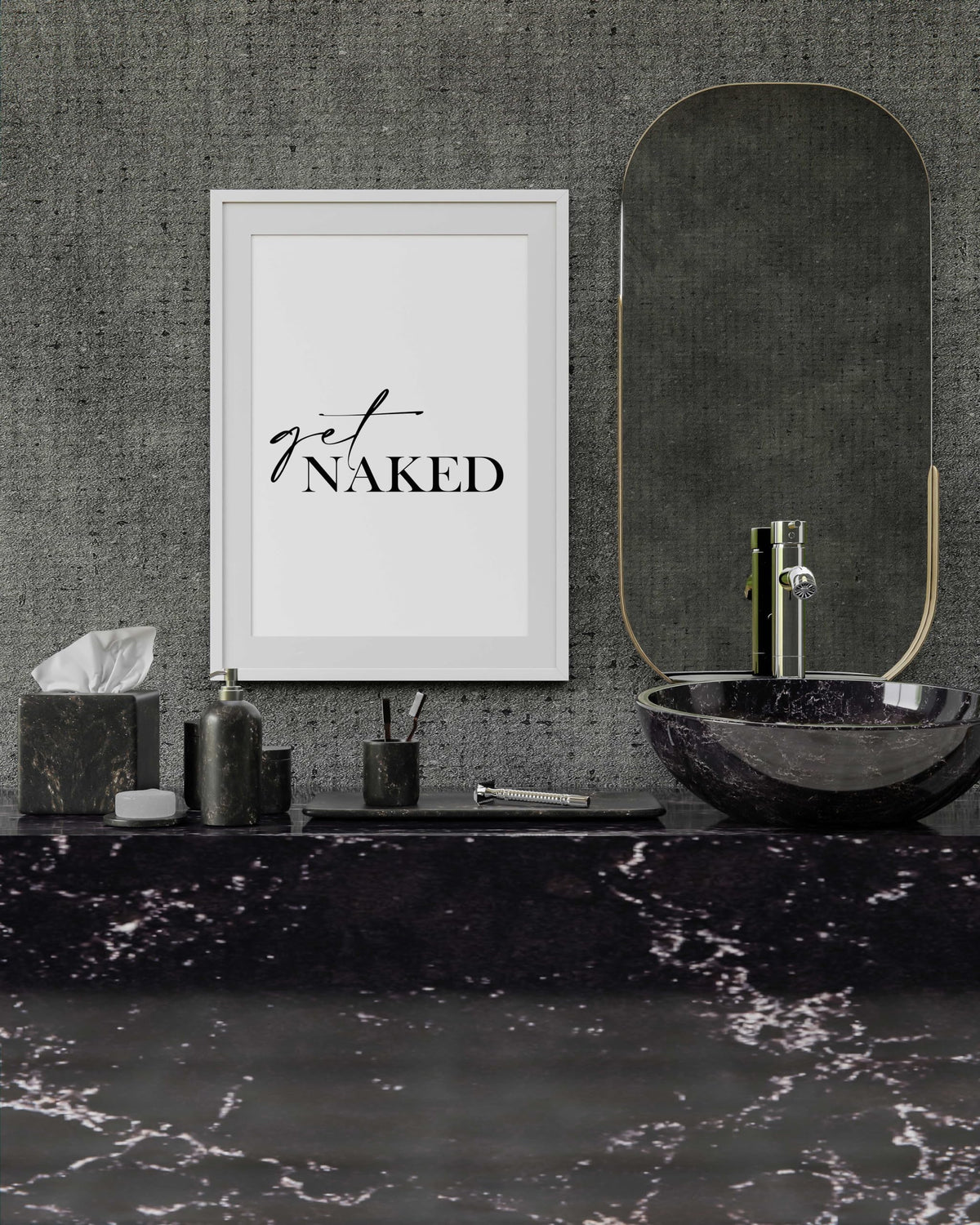 FORYOU24 Badezimmer Deko Bilder | hochwertiger Kunstdruck | schwarz weiß Wandbilder | WC Deko | Premium Druck