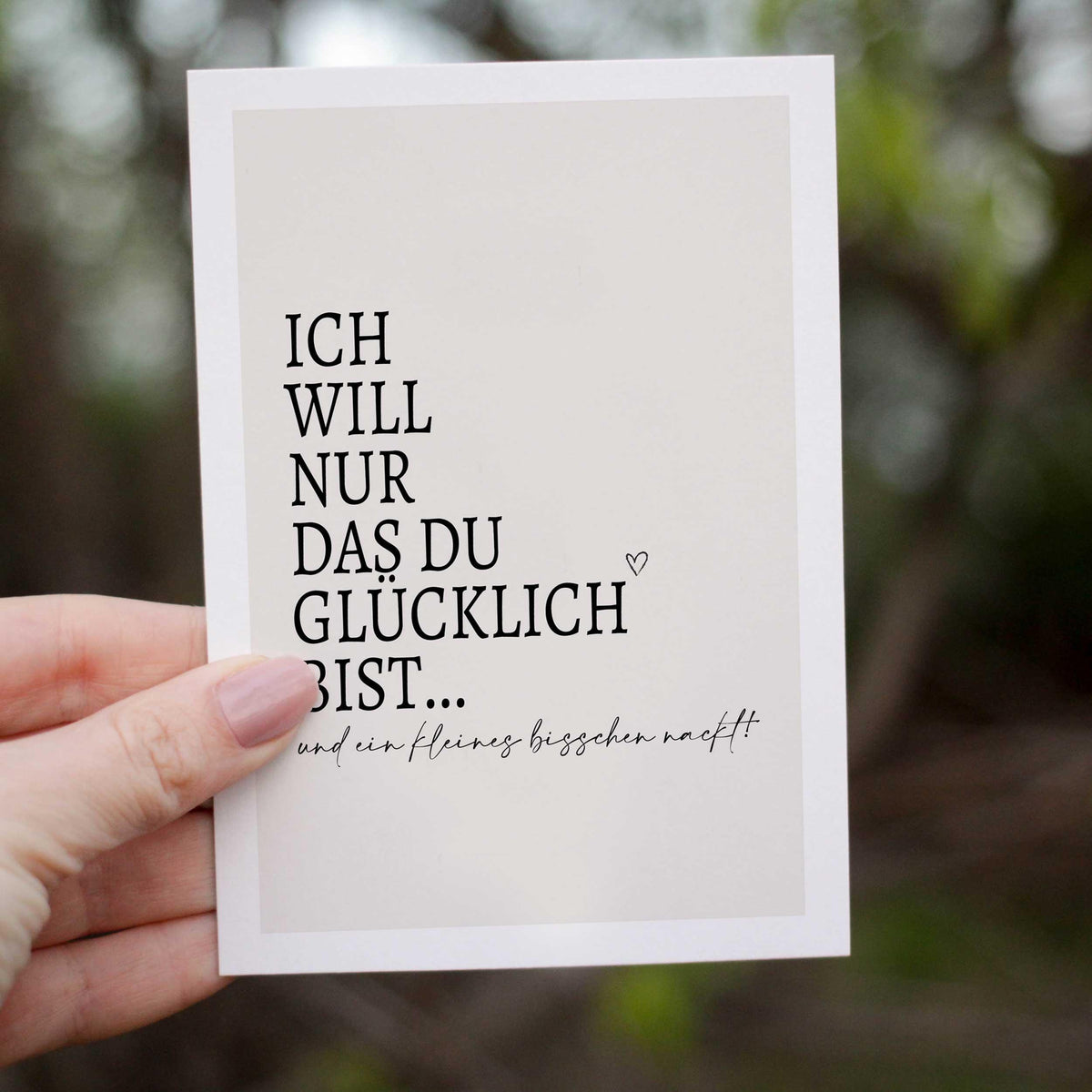 Grusskarte Valentinstag ein bisschen nackt Geschenk Karte Valentinskarte mit Umschlag Liebe