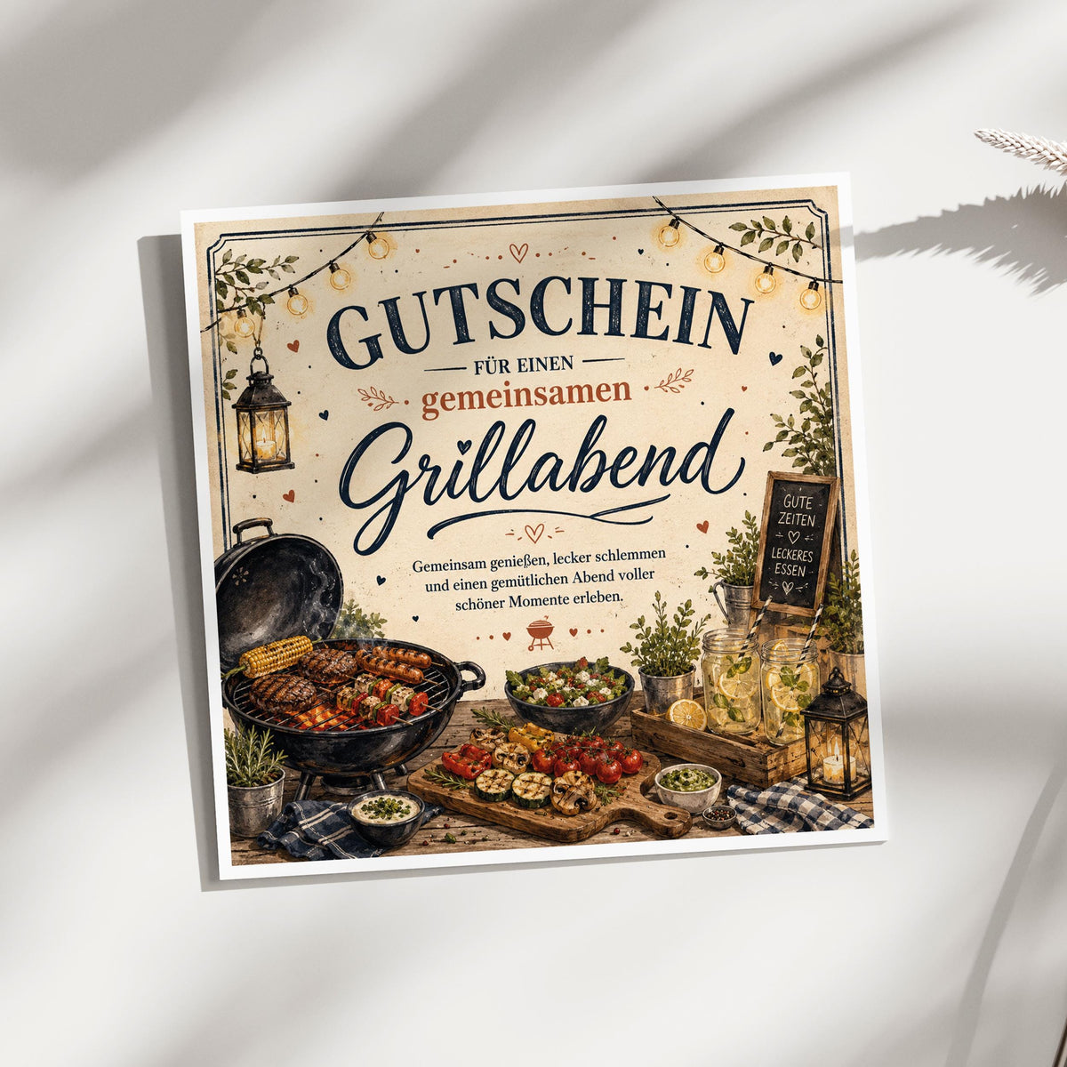 Gutschein Grillabend – Gutscheinkarte zum gemeinsamen Grillen