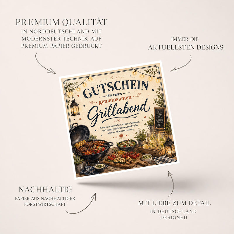 Gutschein Grillabend – Gutscheinkarte zum gemeinsamen Grillen