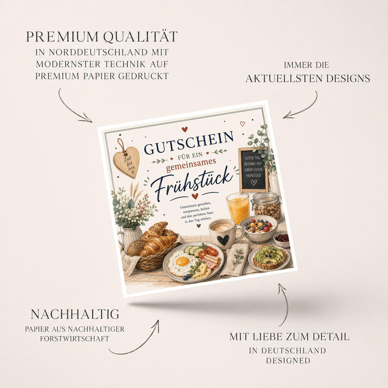 Gutschein Frühstück – Frühstücksgutschein für gemeinsames Frühstück oder Brunch