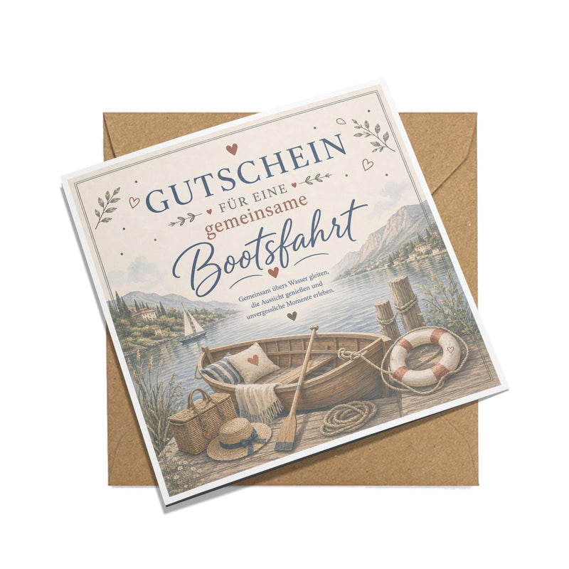 Gutschein Bootsfahrt – Gutscheinkarte für gemeinsame Bootstour