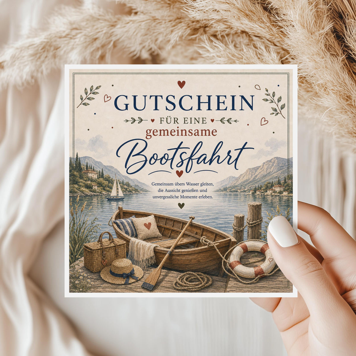 Gutschein Bootsfahrt – Gutscheinkarte für gemeinsame Bootstour