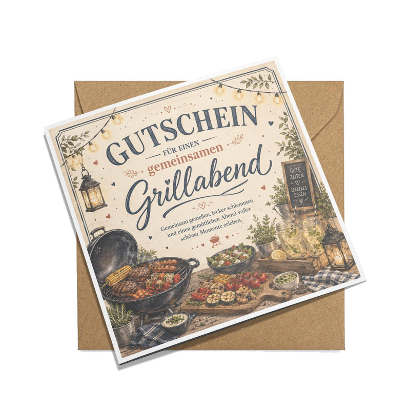 Gutschein Grillabend – Gutscheinkarte zum gemeinsamen Grillen