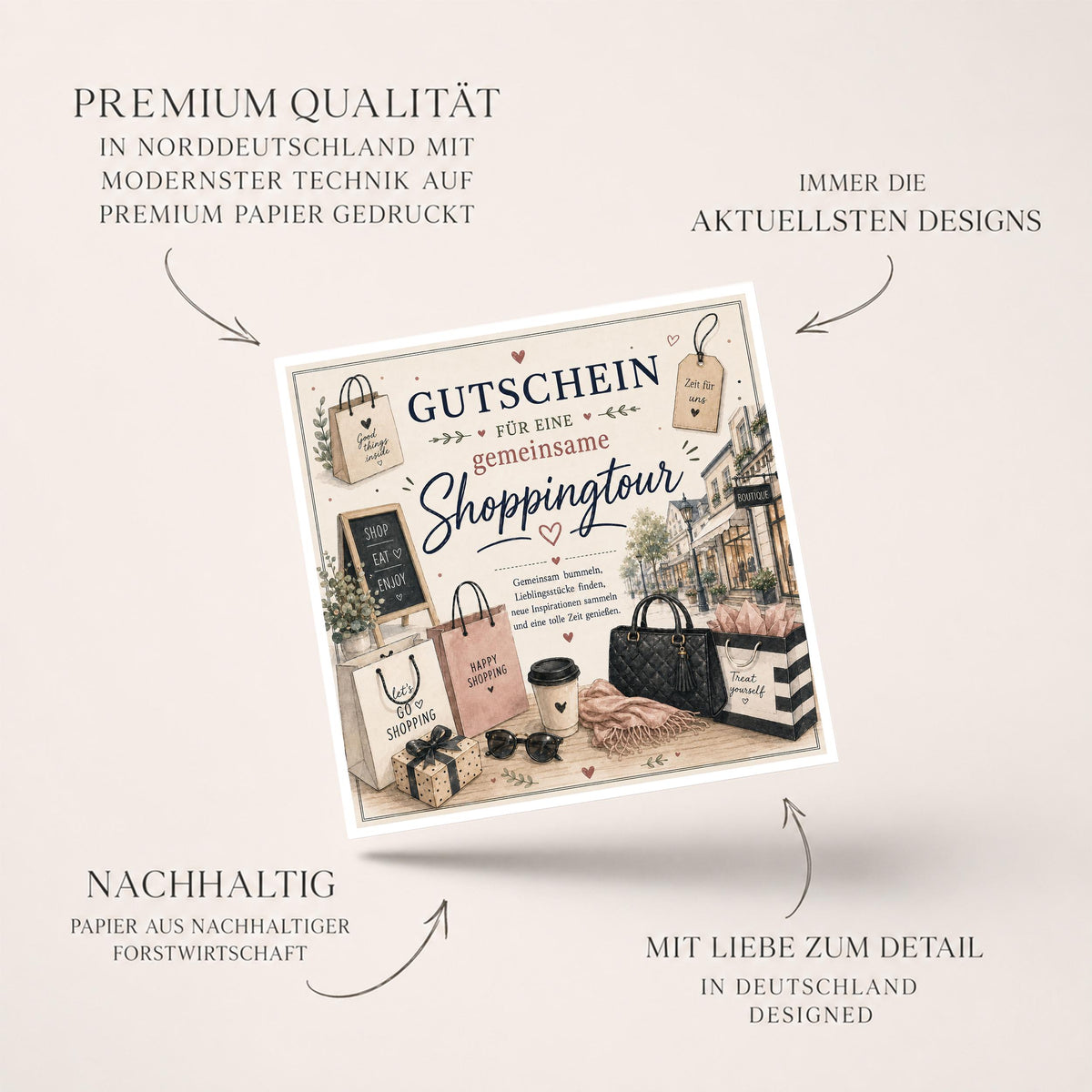 Shopping Gutschein – Gutscheinkarte für gemeinsame Shoppingtour